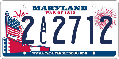 MD license plate 2AC2712