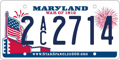MD license plate 2AC2714
