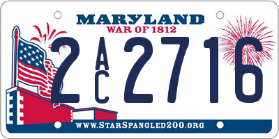 MD license plate 2AC2716