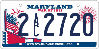 MD license plate 2AC2720