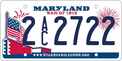 MD license plate 2AC2722