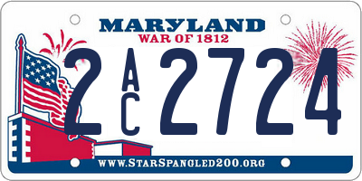 MD license plate 2AC2724