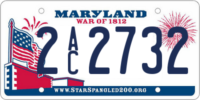 MD license plate 2AC2732