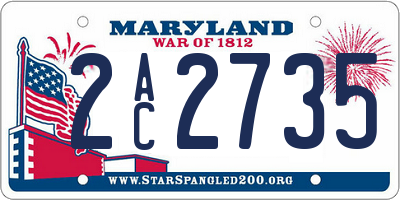 MD license plate 2AC2735