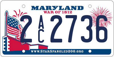MD license plate 2AC2736