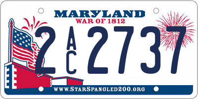 MD license plate 2AC2737