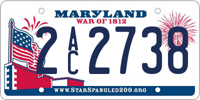 MD license plate 2AC2738
