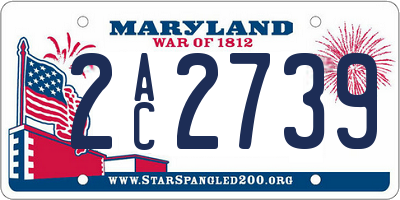 MD license plate 2AC2739