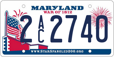 MD license plate 2AC2740