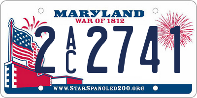 MD license plate 2AC2741