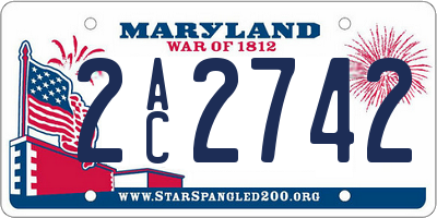 MD license plate 2AC2742