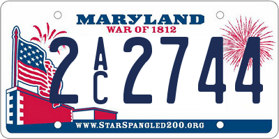 MD license plate 2AC2744
