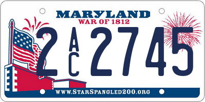 MD license plate 2AC2745