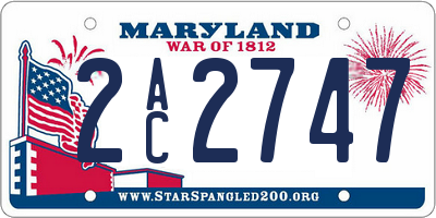 MD license plate 2AC2747
