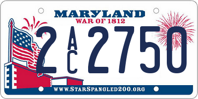 MD license plate 2AC2750