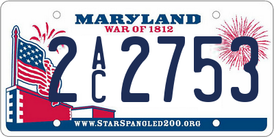 MD license plate 2AC2753