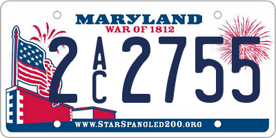 MD license plate 2AC2755