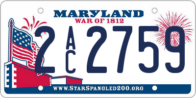 MD license plate 2AC2759
