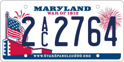 MD license plate 2AC2764
