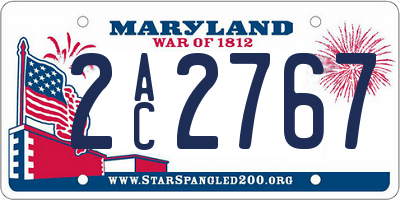 MD license plate 2AC2767