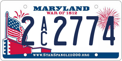 MD license plate 2AC2774