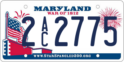 MD license plate 2AC2775
