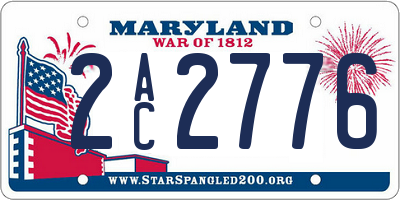 MD license plate 2AC2776