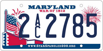 MD license plate 2AC2785