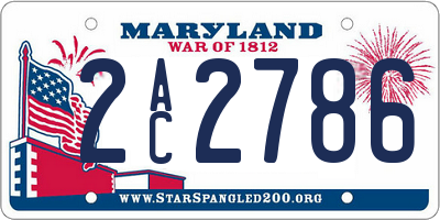 MD license plate 2AC2786