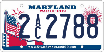 MD license plate 2AC2788