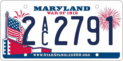 MD license plate 2AC2791