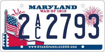 MD license plate 2AC2793