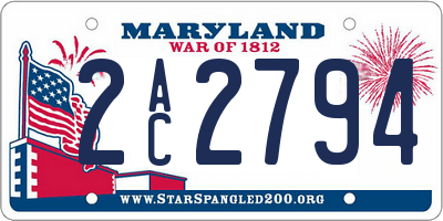 MD license plate 2AC2794