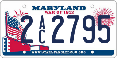 MD license plate 2AC2795