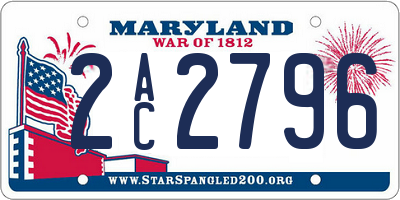 MD license plate 2AC2796