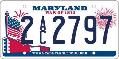 MD license plate 2AC2797