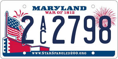 MD license plate 2AC2798