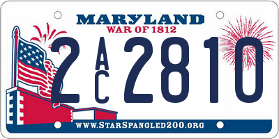 MD license plate 2AC2810