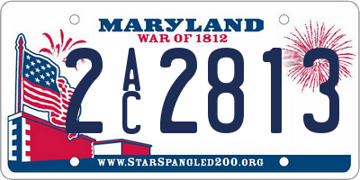 MD license plate 2AC2813