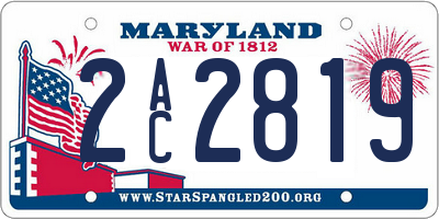 MD license plate 2AC2819