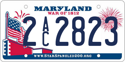 MD license plate 2AC2823