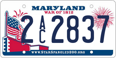 MD license plate 2AC2837