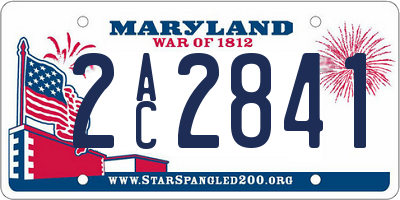 MD license plate 2AC2841