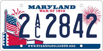 MD license plate 2AC2842