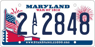 MD license plate 2AC2848