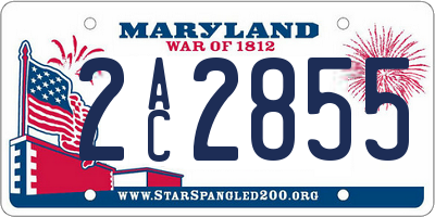 MD license plate 2AC2855