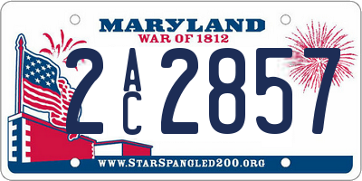 MD license plate 2AC2857