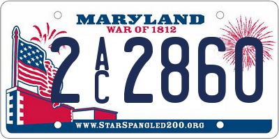 MD license plate 2AC2860