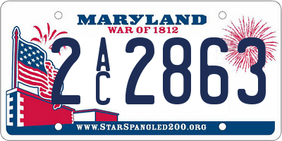 MD license plate 2AC2863