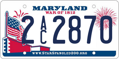 MD license plate 2AC2870